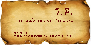 Trencsánszki Piroska névjegykártya